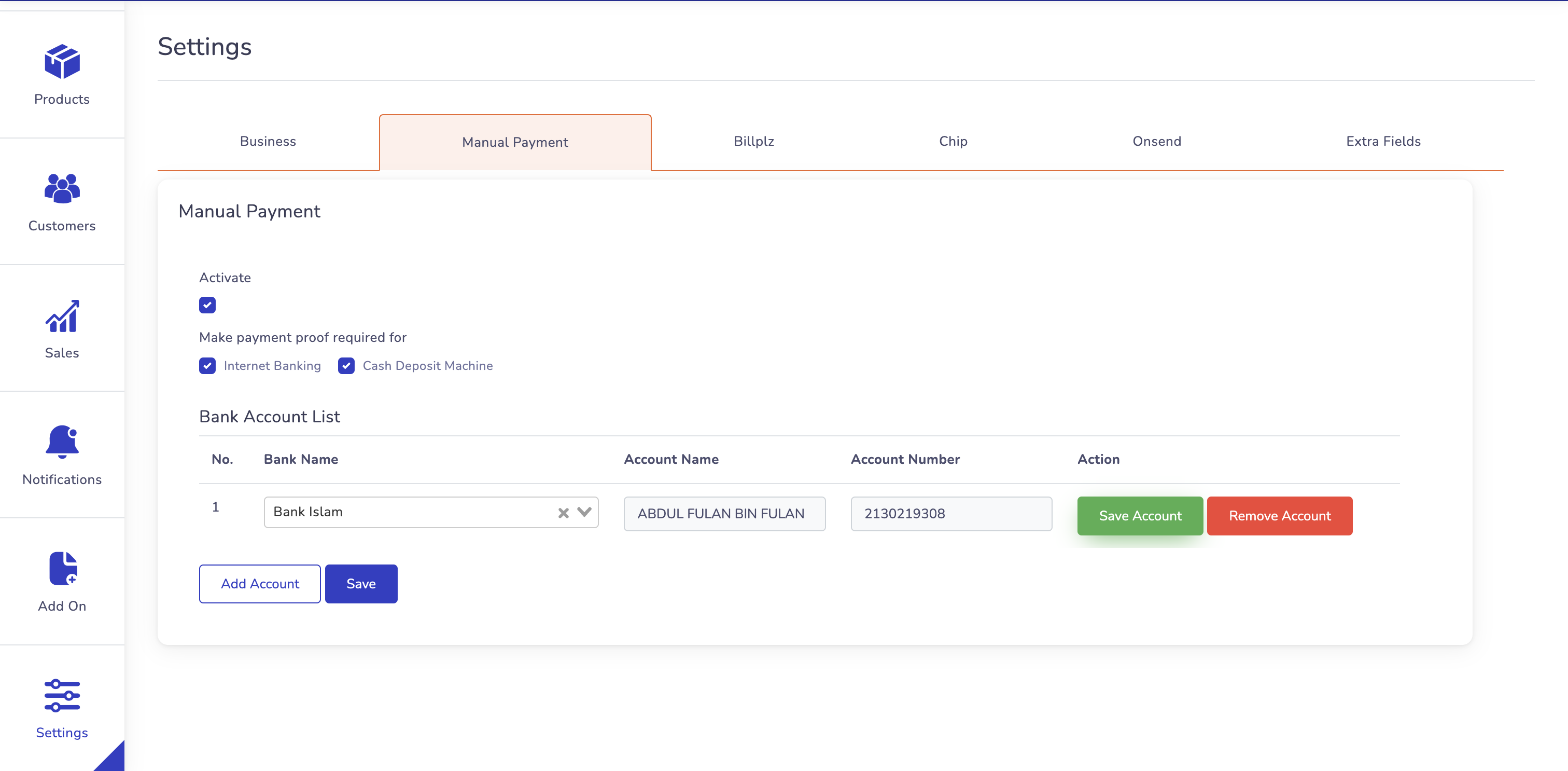 Settings Form