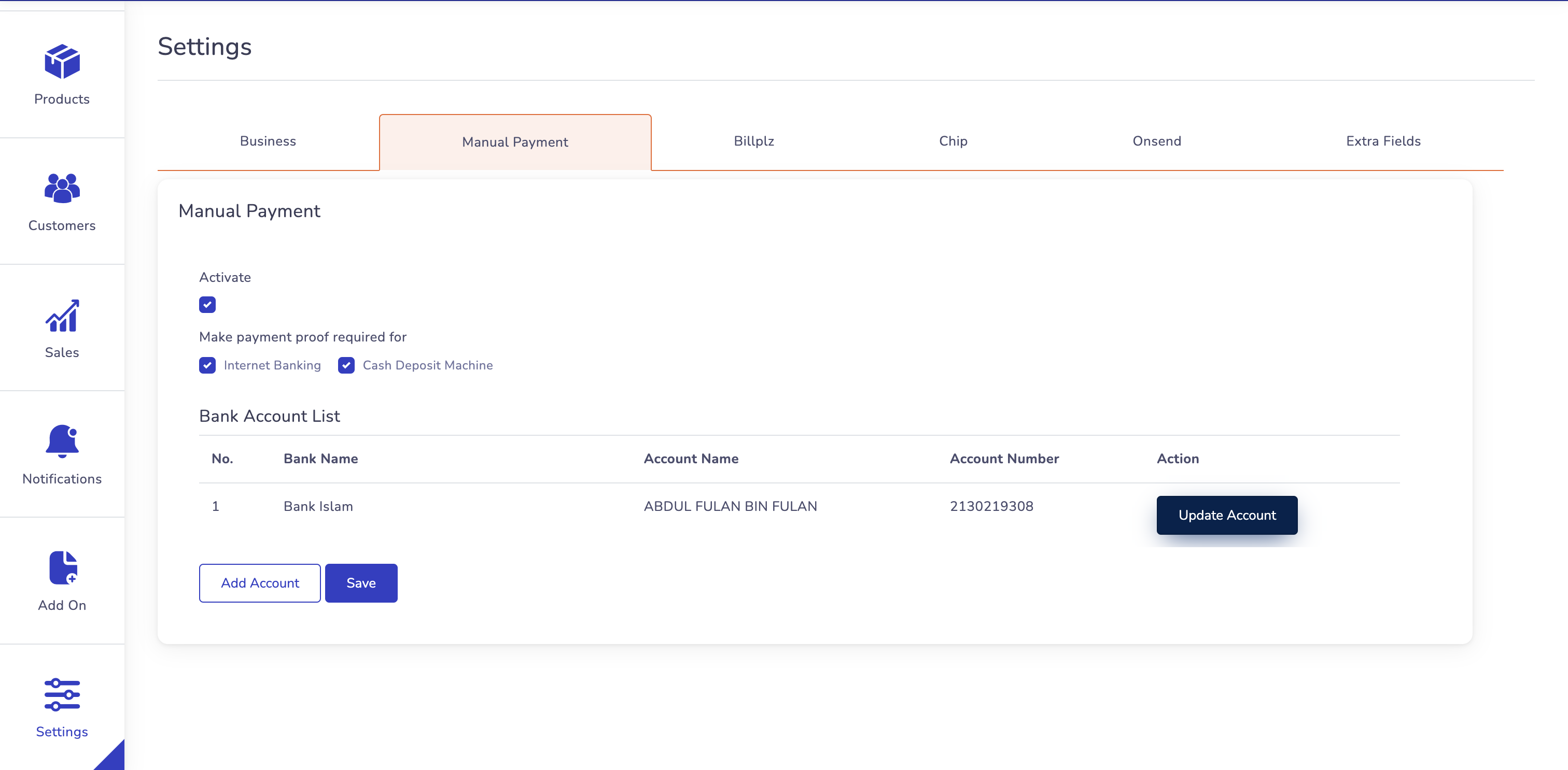 Settings Form